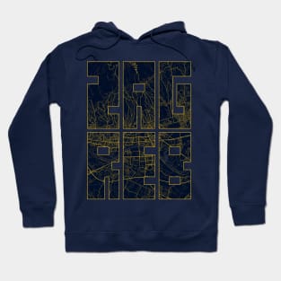 Zagreb, Croatia City Map Typography - Gold Art Deco Hoodie